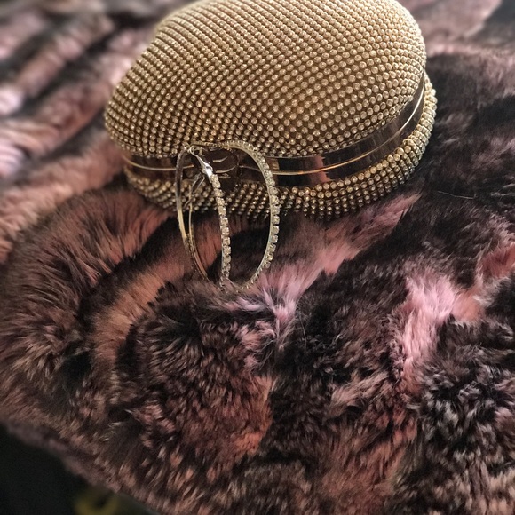 Silver Rhinestone Earrings - Picture 3 of 4